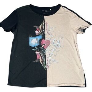 Guess Black and Tan Graphic Tee
